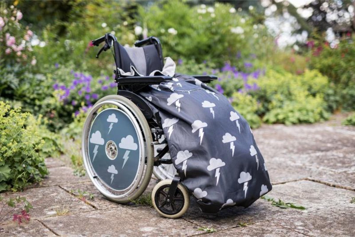 Volwassen adult Voetenzak rolstoel beenwarmer schootmobiel beenzak Wheelchair Cosy Silver bliksem LIghtning volwassen adult Been warmer