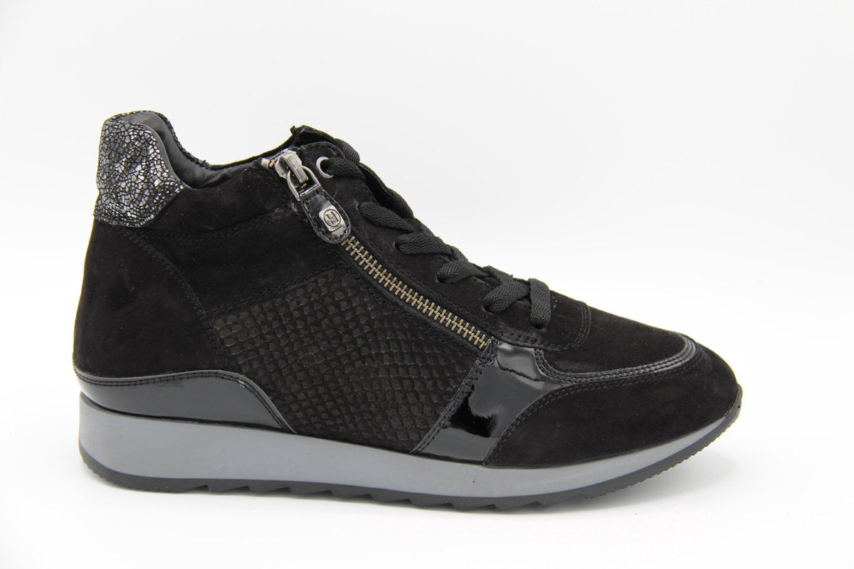 Helioform- 243 004 Enkelhoge zwarte sneaker- H zwart combi- maat 41
