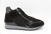 Helioform- 243 004 Enkelhoge zwarte sneaker- H zwart combi- maat 41