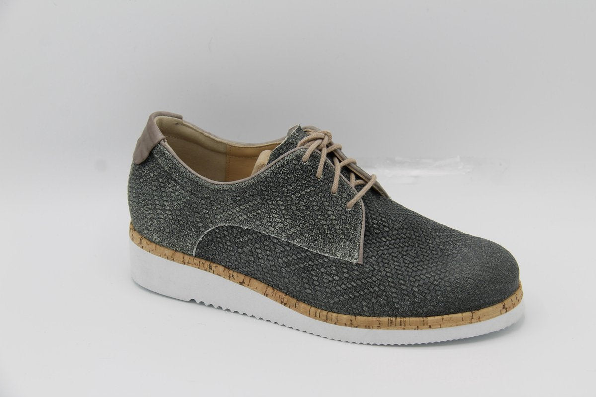 Durea - 6191- Khaky taupe veterschoen- H- maat 4 ( 37)