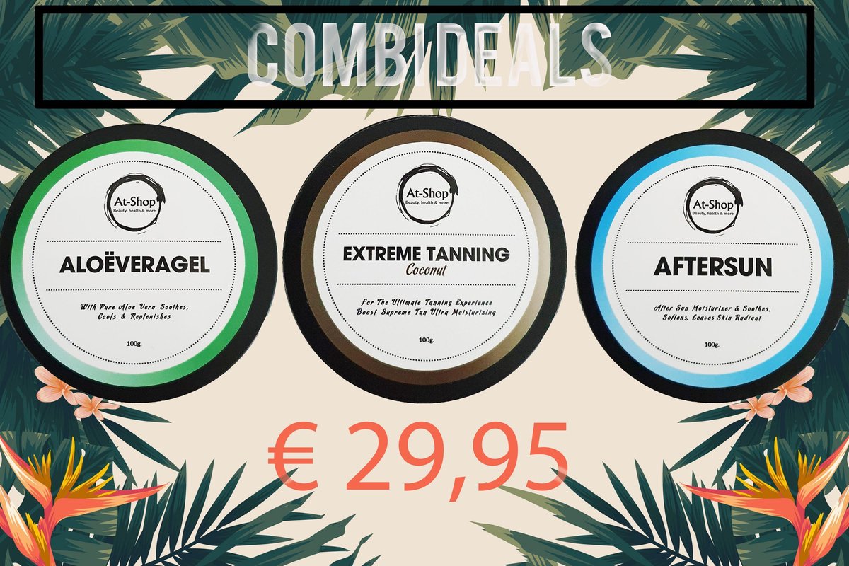 COMBIDEAL Extreme Tanning |NIEUWE GEUREN| Shine Brown | Tanning butter| Zonnestralen | Zonnebank creme | At-Shop | Sneller bruin | Zonnecreme | Zonnebrand| Snel bruiner | Australian Gold - KOKOS- ALOE VERA - AFTERSUN