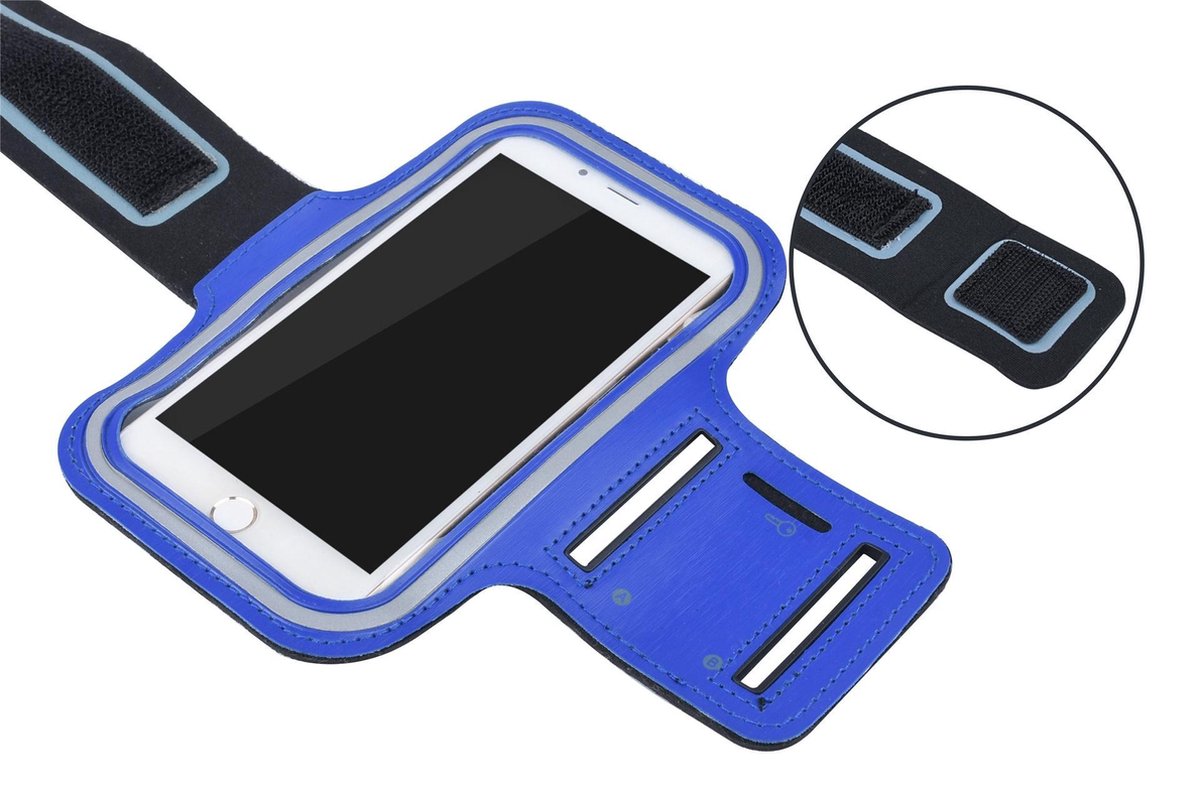 Sportarmband  XL  tot 6.5 inch scherm oa geschikt voor iPhone 6/6s/7/8 Samsung s7/s8/s9 Huawei p10- D Blauw
