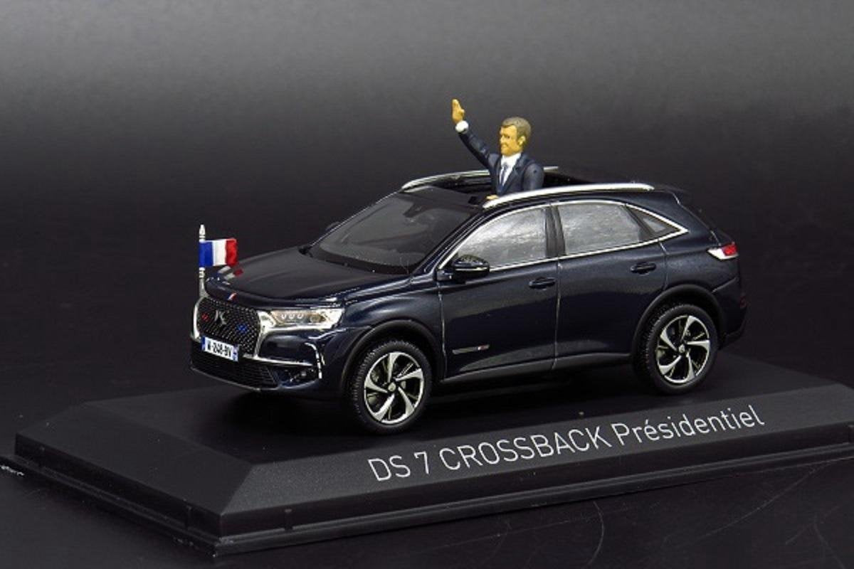 Citroen DS 7 Crossback "Presidentiel" 2017 Met figuur Blauw Metallic 1:43 Norev