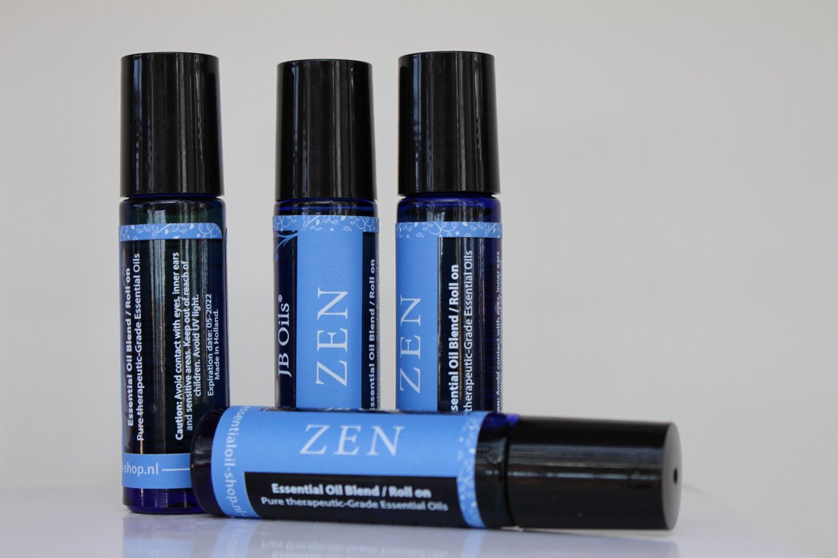 JB Oils® - ZEN roller – Essential Oil Blend/Roll on - Etherische Olie mix - Essentiële olie blend – Aromatherapie - 10 ml -Ylang Ylang