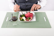Dienblad Leer Imitatie look - Met handvatten - 33x45 cm - Groen