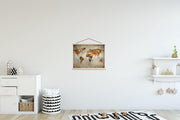 Artistieke wereldkaart schoolplaat platte latten blank 40x30 cm - Foto print op textielposter (wanddecoratie woonkamer/slaapkamer)