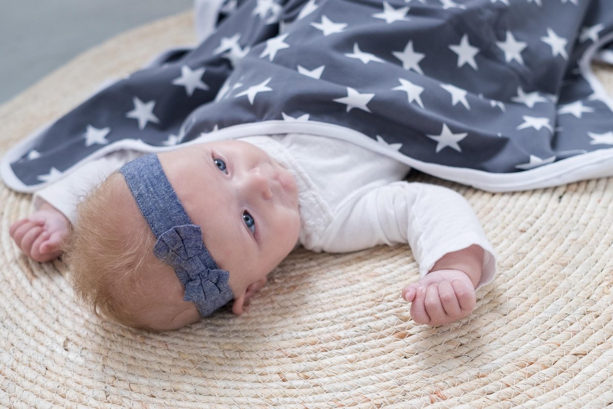 Wallabiezzz - Babydeken - Maxi-Cosi deken - Ster Grijs - 75x90cm