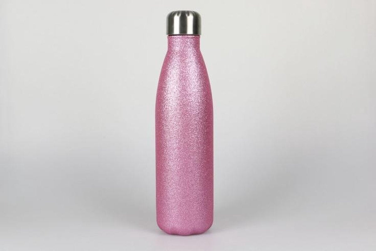 Fles Glitter Roze / goud  500 Ml  Love you to the moon and back