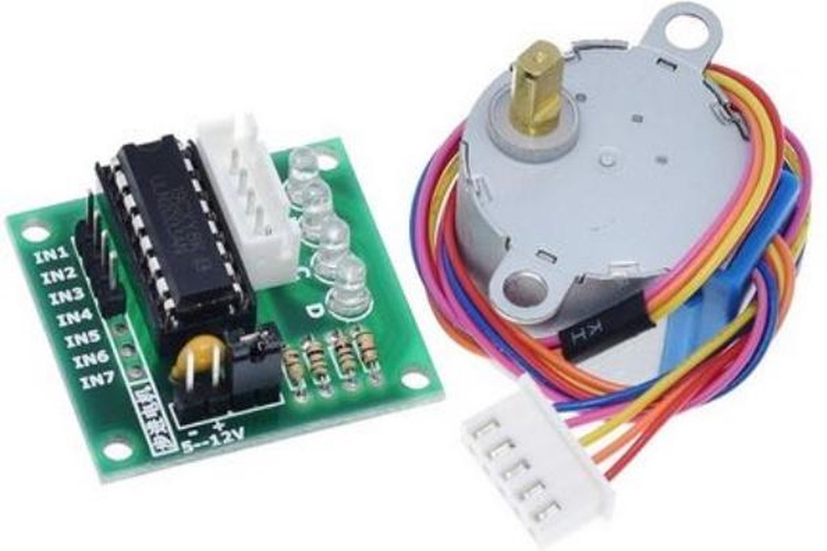 4-Fase Stappenmotor + Driver Board ULN2003 | Met drive Test module ULN2003 | verpakt per stuk