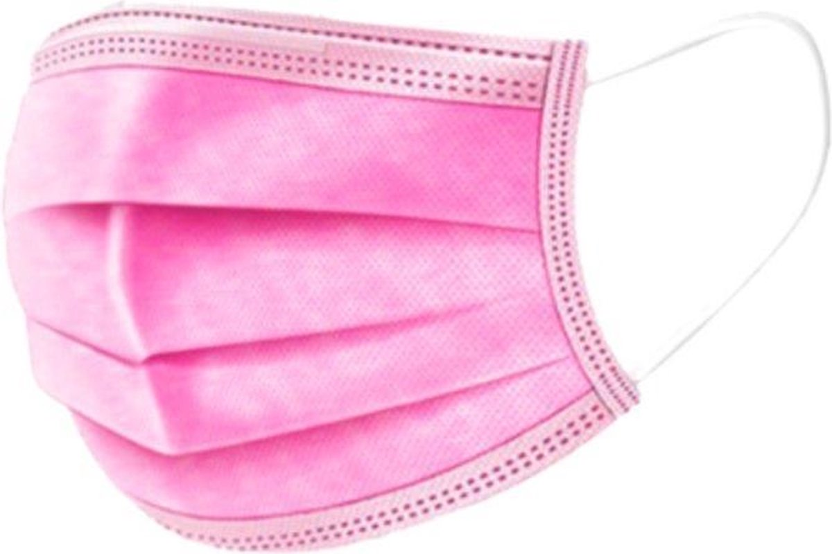 IBP Mondmasker 3-Laags met Elastiek Roze 50 stuks