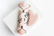 Ziamli rozenkwartz Gezicht roller + Gua sha schraper - 100%  rozenkwartz - Gezicht massage - Premium quality rose quartz