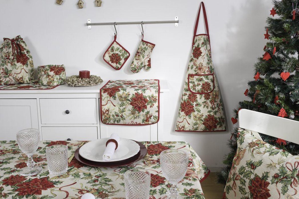 Tafelloper - luxe gobelinstof - Christmas Happiness - Kerst - Loper 140 x 45 cm