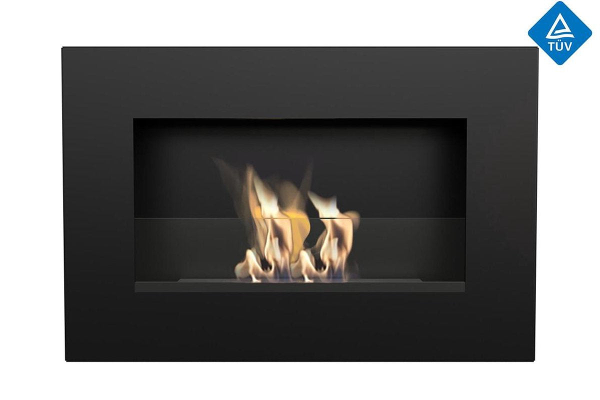 Bio Ethanol Haard - Sfeerhaard met glasplaat -Wandhaard-60 x 40 cm- TÜV gekeurd-Kratki Delta