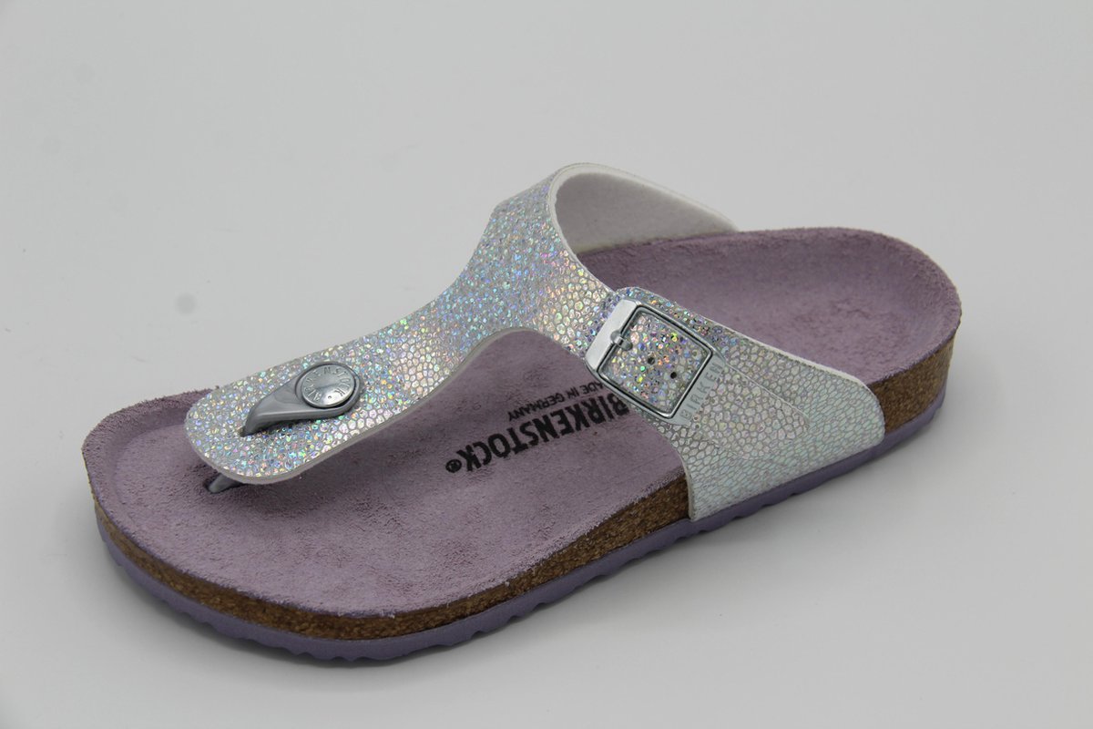 Birkenstock- 1018747- Gizeh teenslipper disco ball zilver- normaal- maat 30