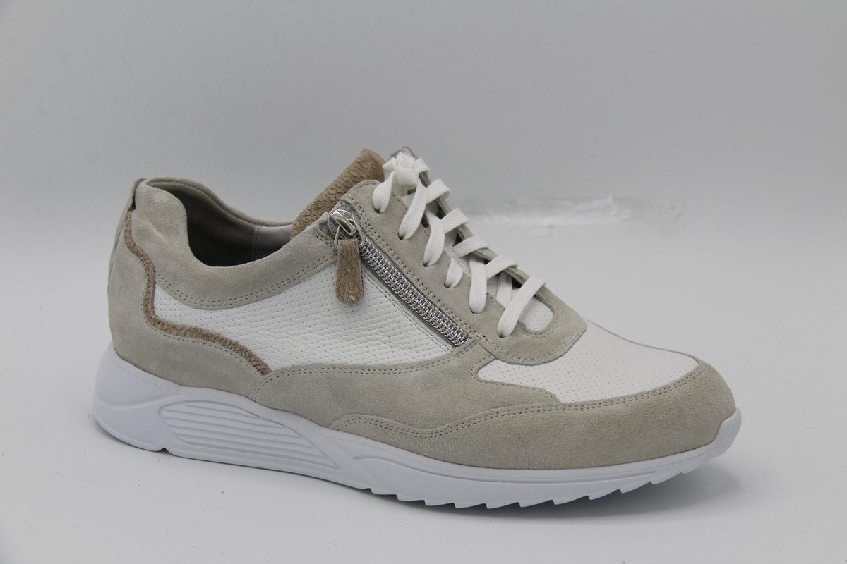 Durea- 6249-128- K sportieve veterschoen Off white zand creme- maat 41 ( 7)