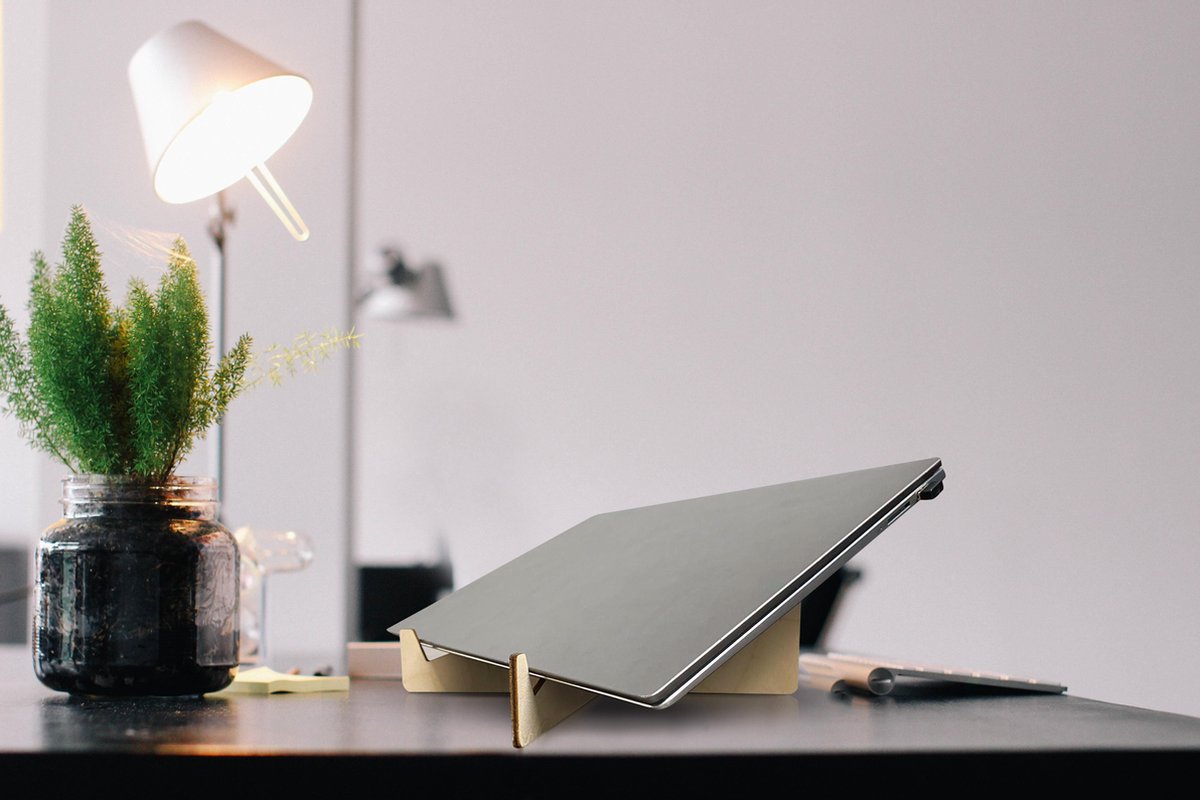 Laptop Standaard - Macbook - Chromebook - Laptoptafel - Laptopstandaard - Laptophouder - Laptop verhoger - Hout - Accessoires Kantoor - Thuiswerken