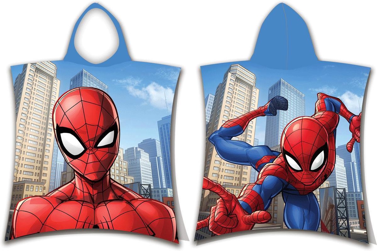 SpiderMan Poncho Swing - 50 x 115 cm - Blauw