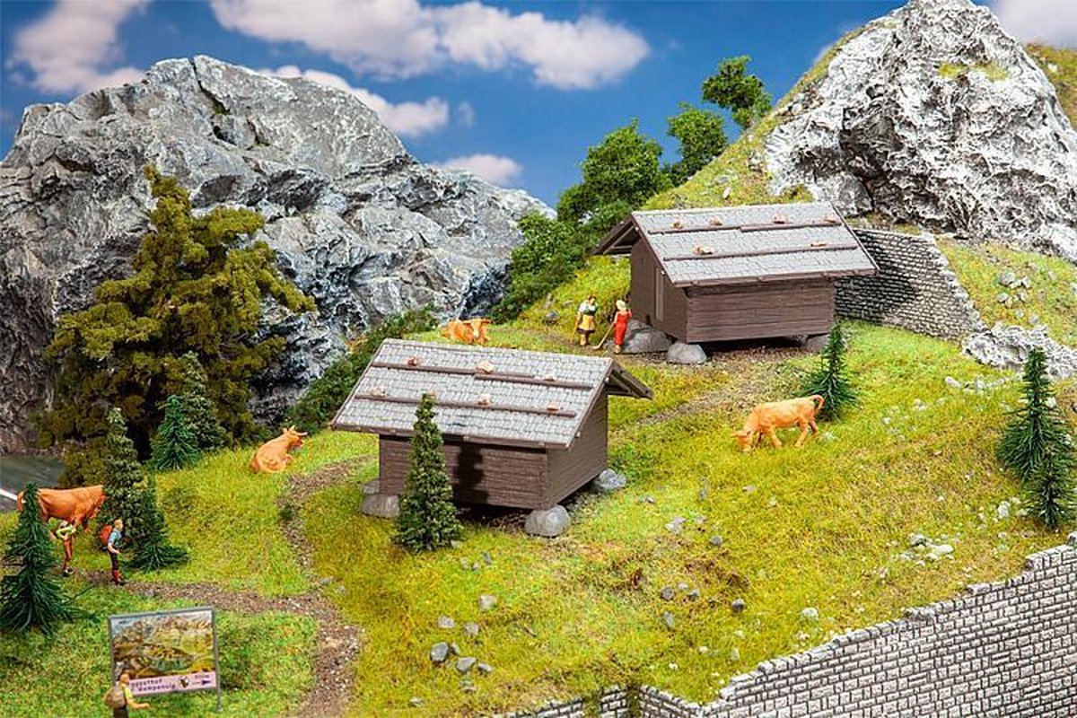 Faller - 2 Hay barns - FA130636 - modelbouwsets