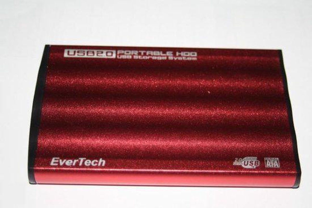 EverTech 2.5” SATA  HDD Aluminum Behuizing (Rood)