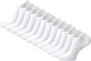12 paar Sneakersokken - SQOTTON - Naadloos - Wit - Maat 47-50