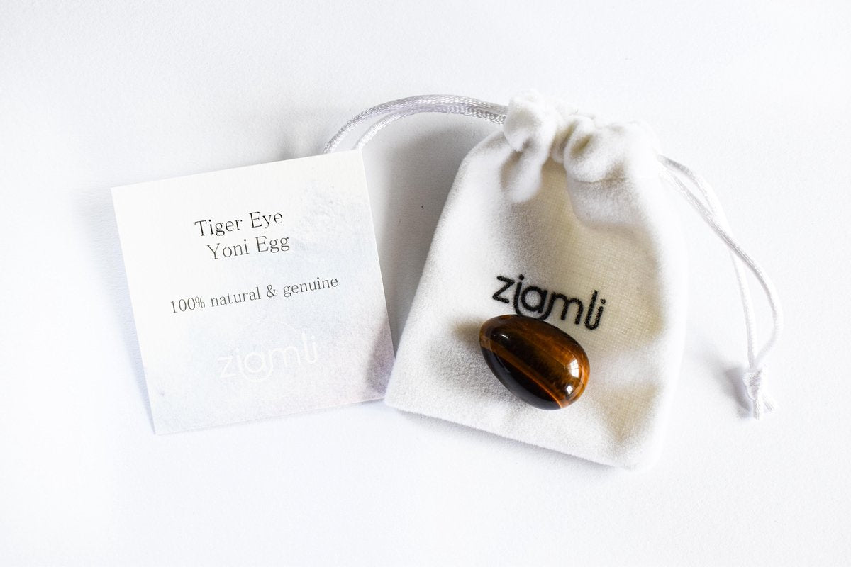 Ziamli yoni ei S (30*20 mm) - 100% tigeroog - Massage ei - Yoni egg tiger eye - Drilled