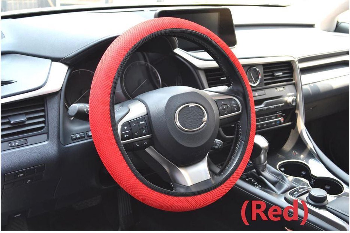 Akyol® Stuurhoes Auto - Voor 36-39 cm Stuurwiel - Rood