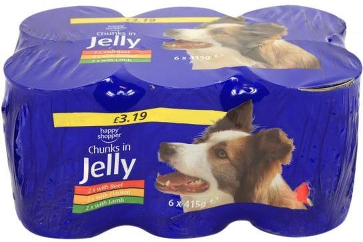 6x415 gr Blik hond in jelly assorti hondenvoer