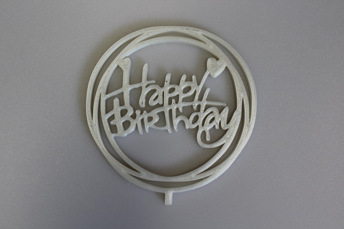 Taart topper happy birthday - taarttopper verjaardag herbruikbaar