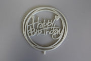 Taart topper happy birthday - taarttopper verjaardag herbruikbaar