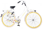 SALUTONI Urban Transportfiets Cartoon - Unisex - 28 inch - 50 cm - Wit/Geel - 95% afgemonteerd