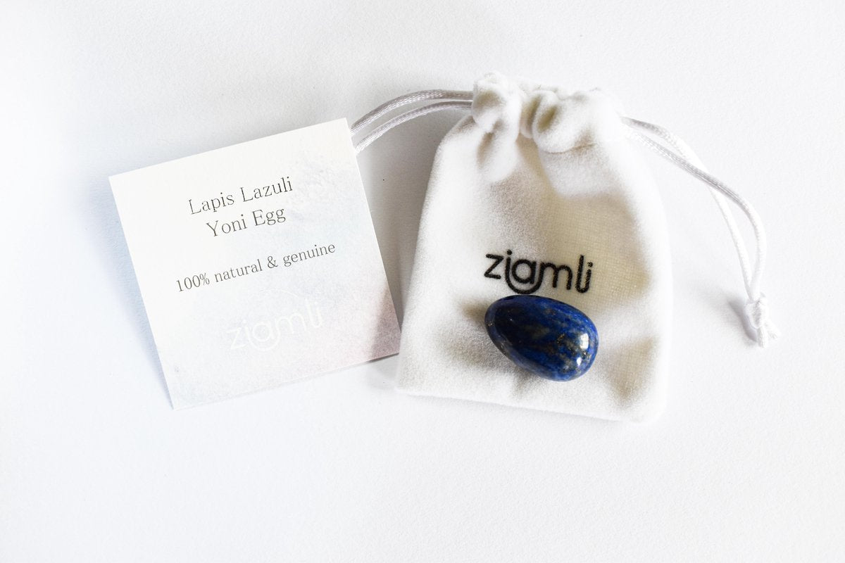 Ziamli yoni ei S (30*20 mm) - 100% lapis lazuli - Massage ei - Yoni egg lapis lazuli - Drilled