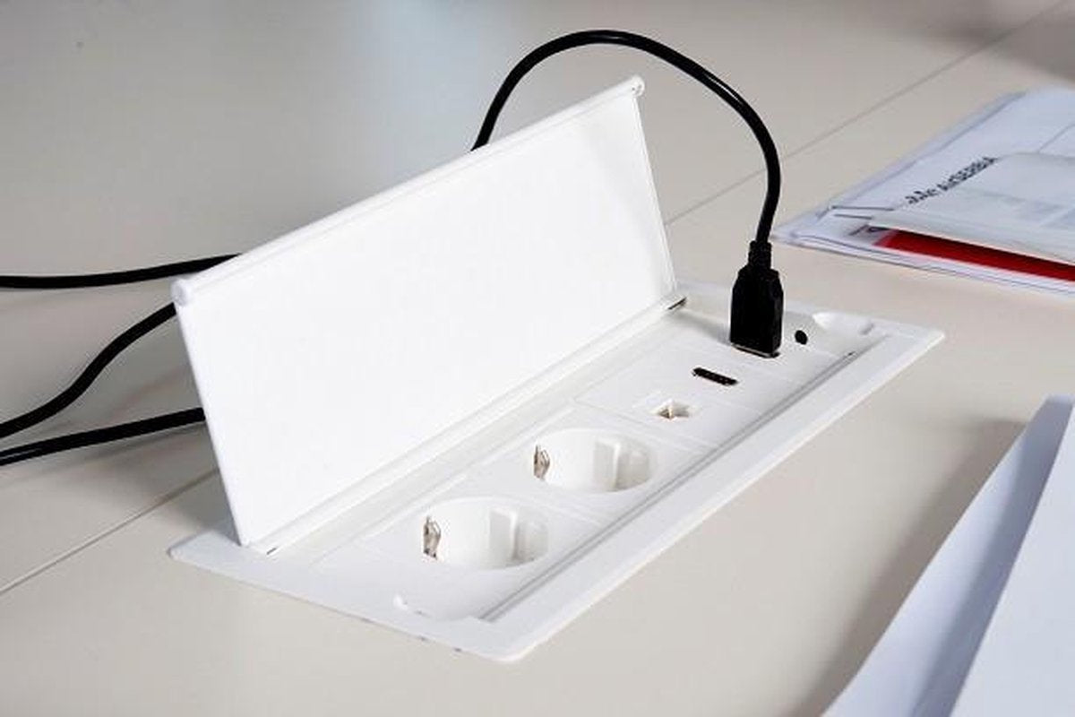 Stroom en signaal blok Bravour Compact 3 - Wit - 6x Power | 6x RJ45