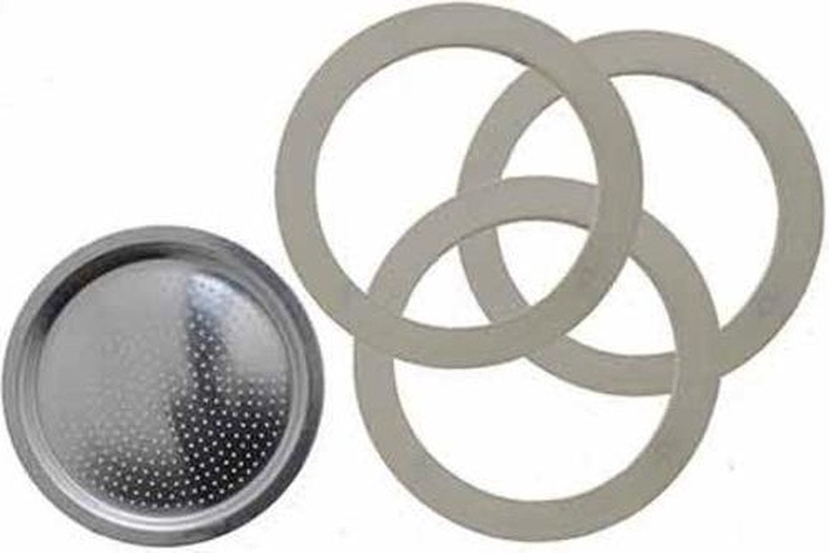 Bialetti Moka filterplaatje + rubber ringen - 1 kops