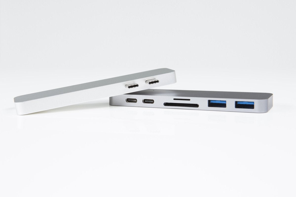 Hyper DUO USB-C adapter voor MacBook Pro - Zilver