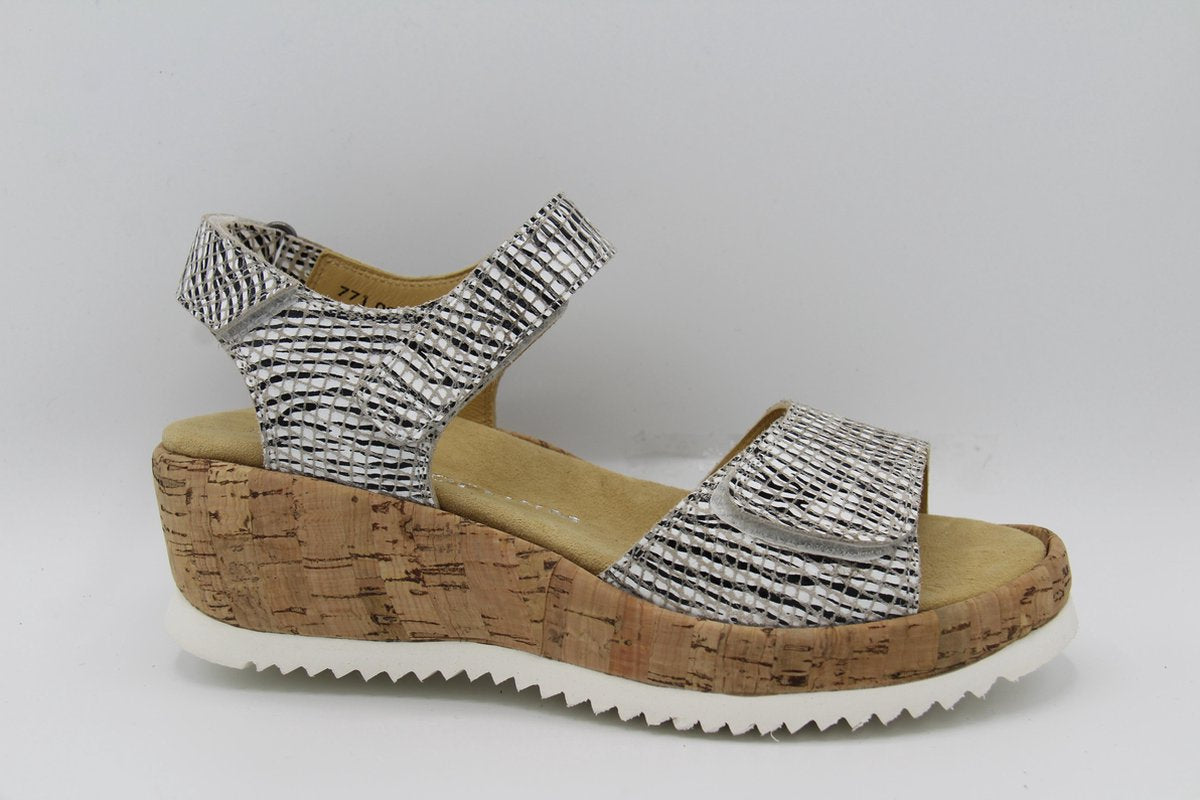 Helioform- 771.001- Sandaal zebra print- kurk- H- maat 5