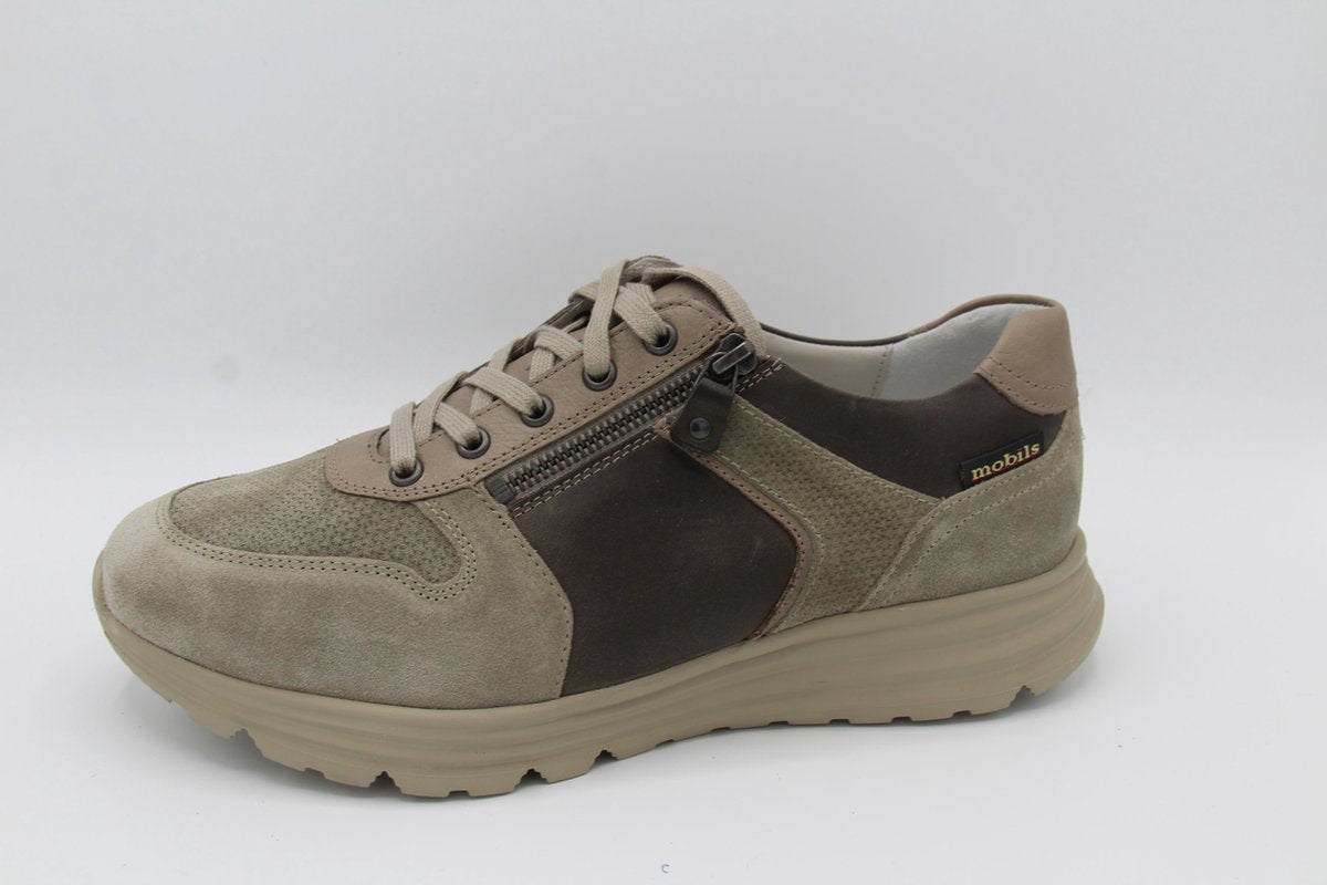 Mephisto- brayan- light kaki- beige sportieve veterschoen-brede leest- heren- maat 9