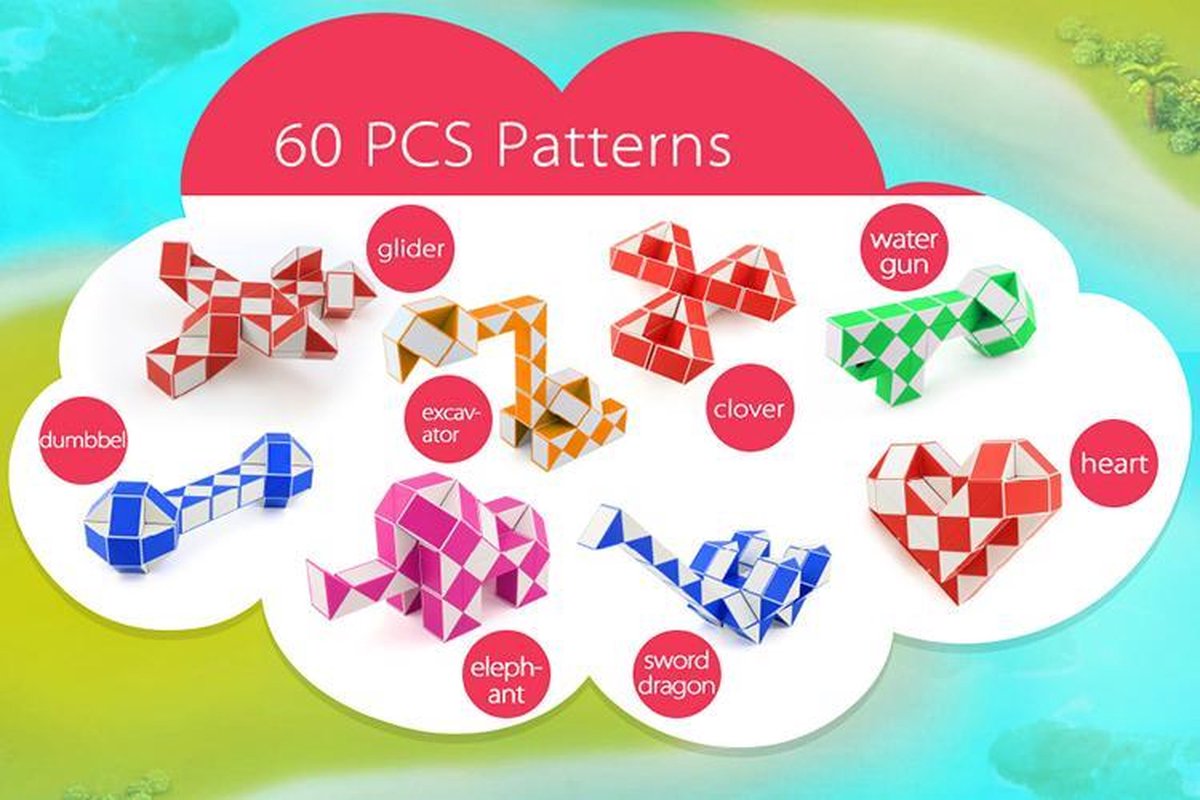 Magic Snake/Magic Puzzle - 60 Groen (Rubiks Twist)