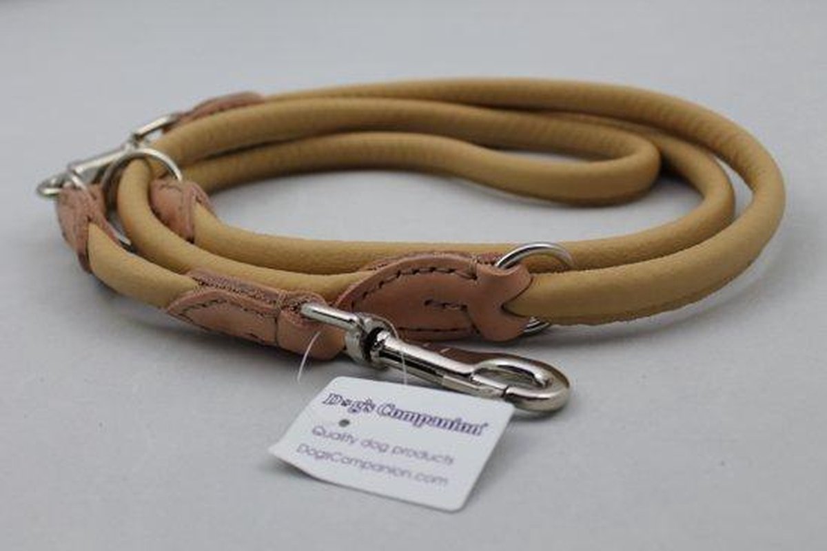 Dog's Companion Leren Politielijn - 220 cm x 12 mm - Naturel