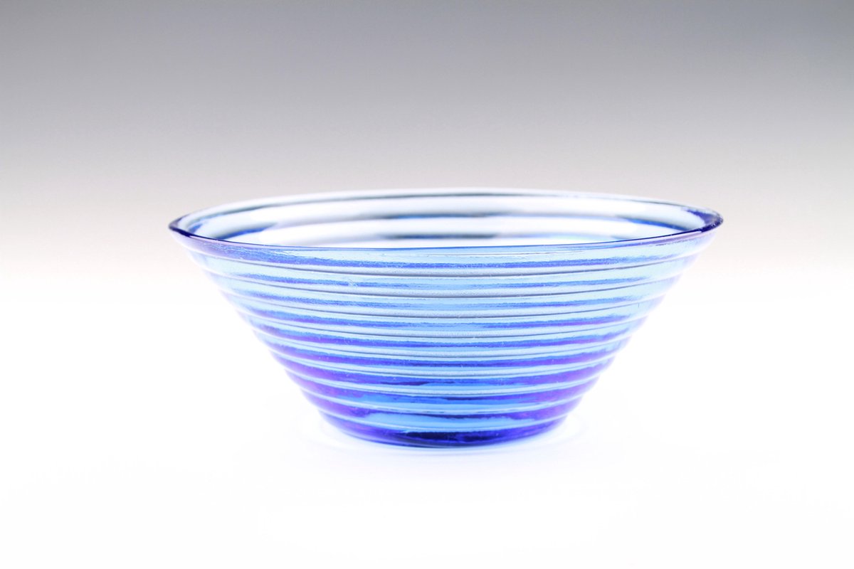 Krosno - glazen schalen - Ø14.3 - Ø23.5cm - Multifunctioneel - Blauw - 2 Set á 3 schalen