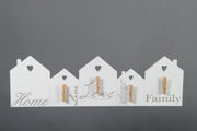 Wandbord Notitie Huis Hout met Clips Wit