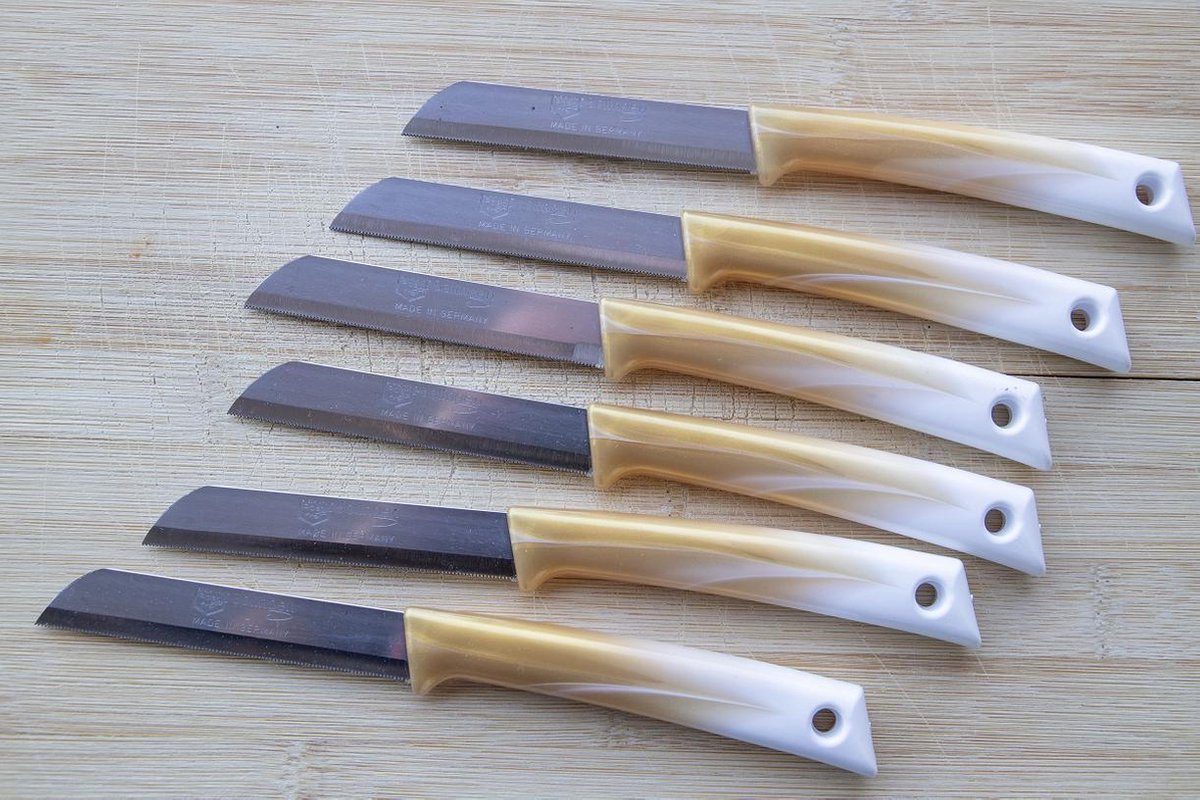 Solingen tafelmes met kartels (6 stuks) - gold