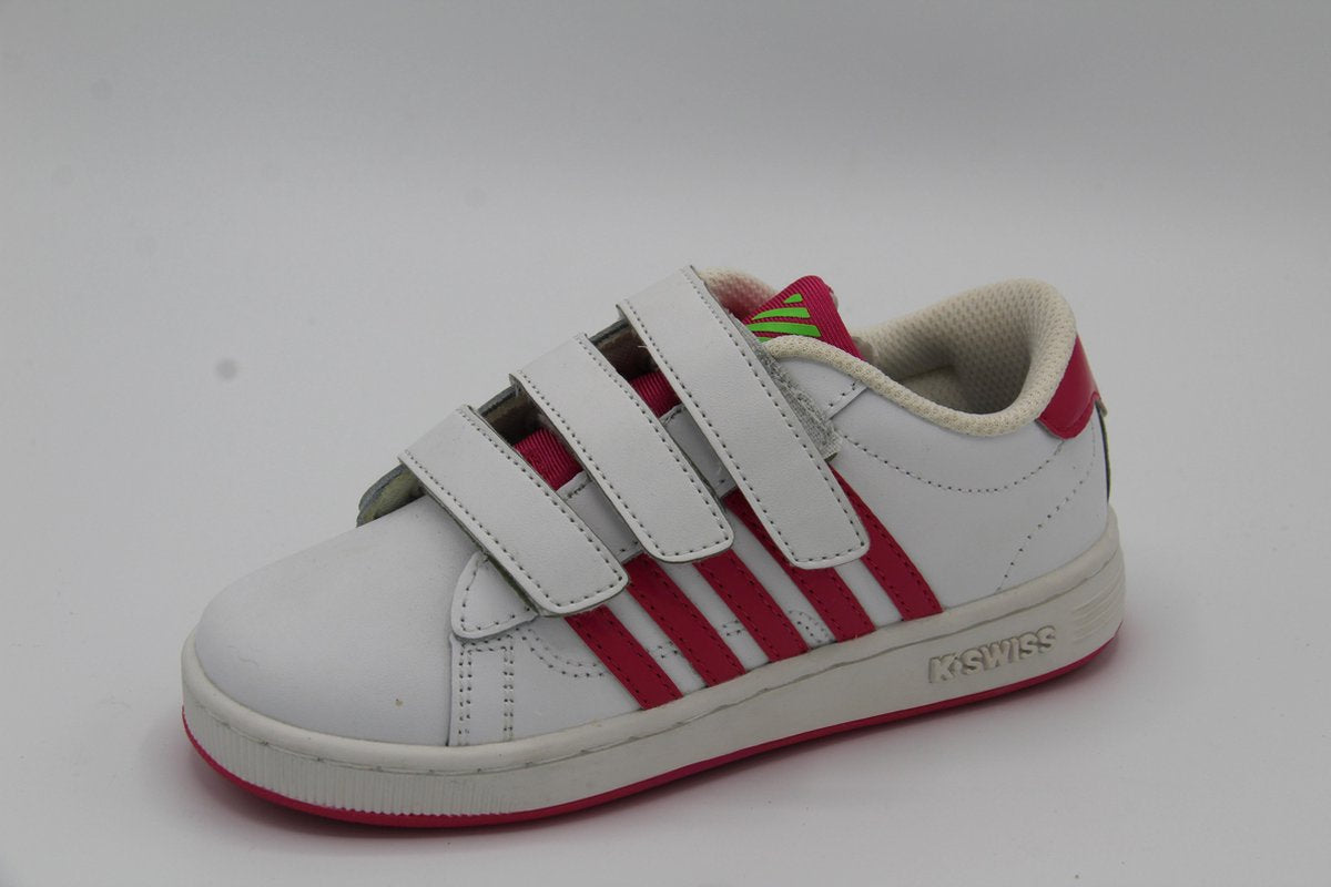 K swiss aoke witte sneaker met roze strepen - twister tongue maat 33