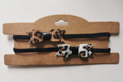 Leopard | Luipaardprint | Wit & Bruine Haarband met Strik|Newborn 0 tot 3 maanden | Baby Meisje | Set van 2