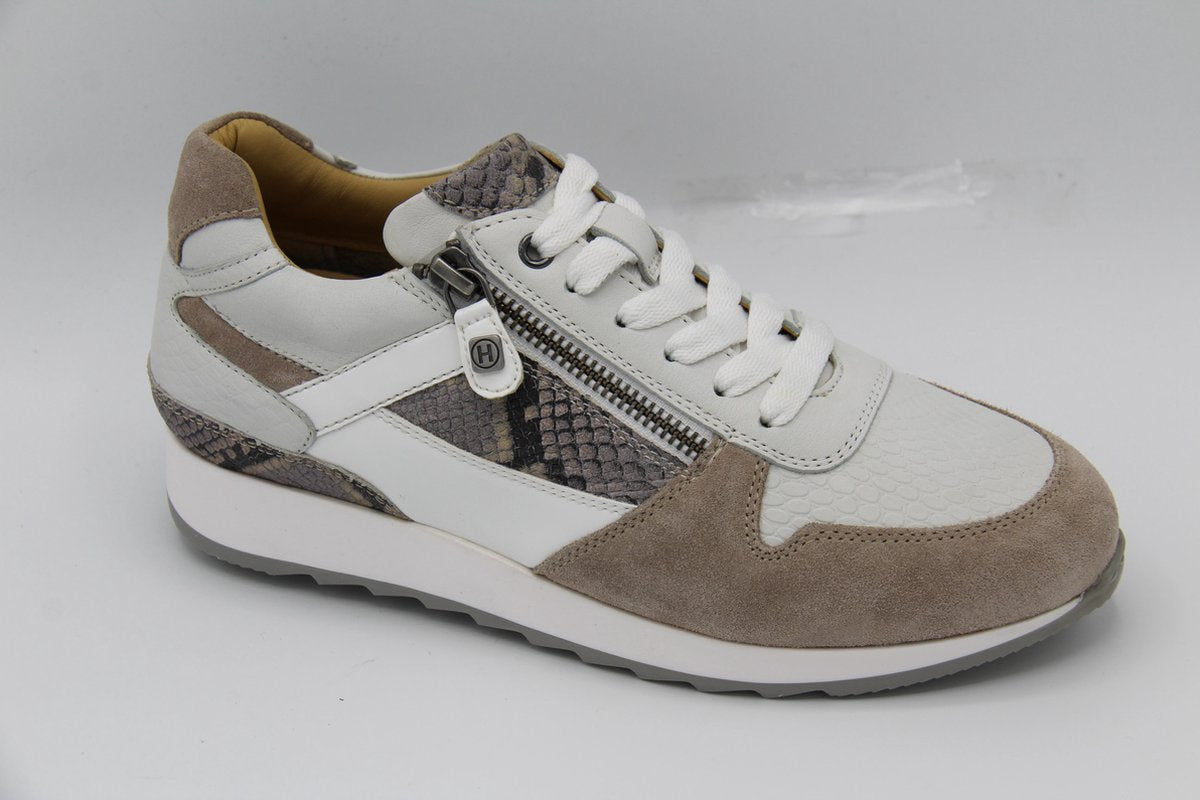 Helioform- 243.008- Witte veterschoen met taupe- H- sportief_maat 38
