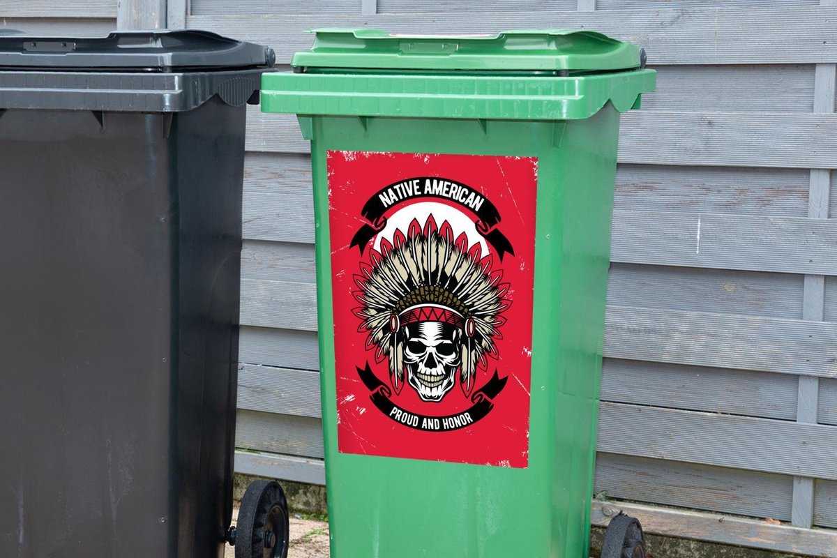 Container sticker Doodskop - Indianentooi - Retro - Tekening - 40x60 cm - Kliko sticker