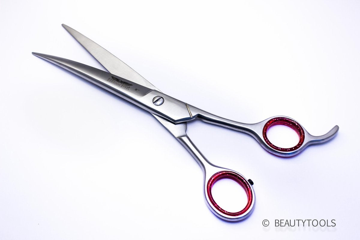 Beautytools Hondenschaar Knipschaar Silver StrongCut voor dik haar Gebogen (8.5 Inch) - (RS-2496)