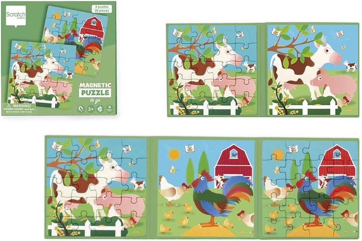 Magnetisch Puzzelboek To Go Boerderij 20st. | Scratch