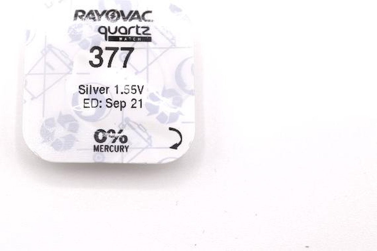 Rayovac Batterij 377 1 Stuck Made in Switzerland