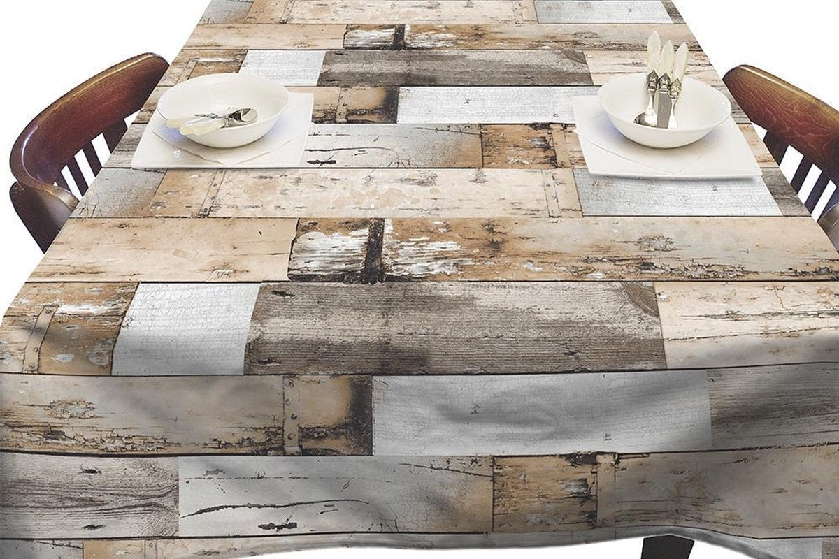 Tafelzeil Woody Brown 140 x 250 CM