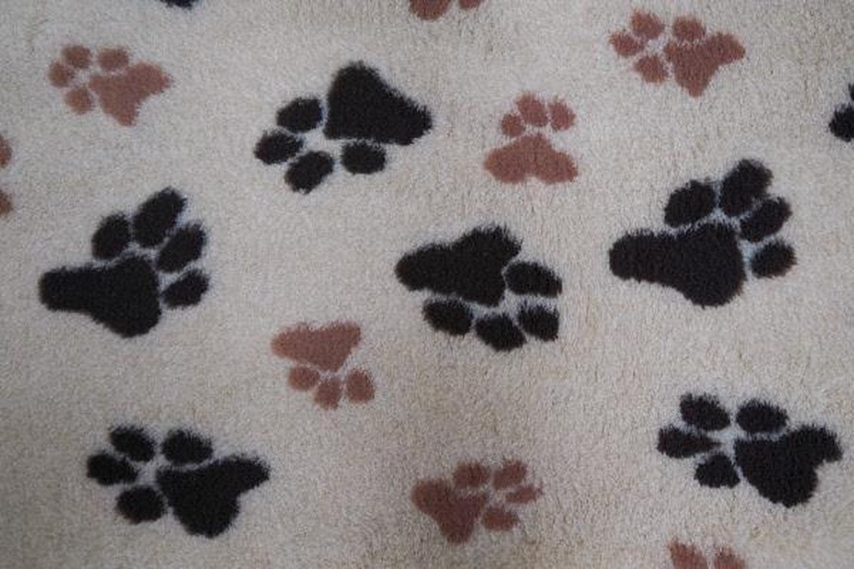Vetbed beige met poot afdruk 100x150 cm